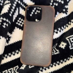 brown leather iPhone 13 Pro case